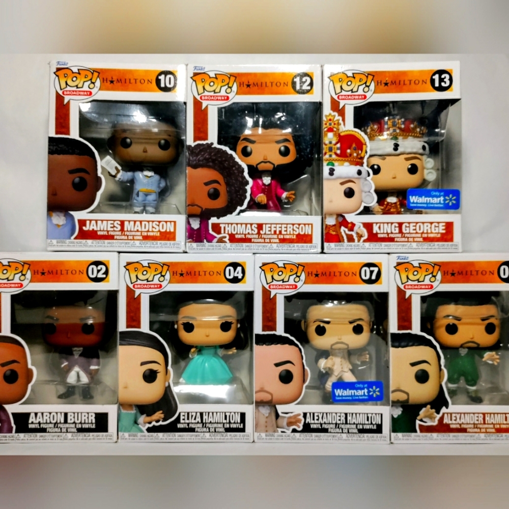 Broadway Funko Pop's Thomas Jefferson, James Madison, Eliza Hamilton, Aaron Burr - Picture 1 of 12